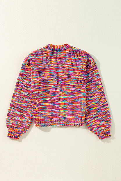 Cardigan ouvert à épaules tombantes et confettis roses