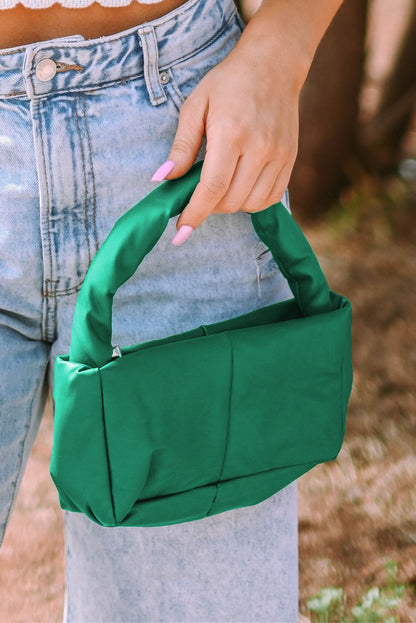 Minimalist PU Leather Zipped Square Handbag 23*7*13cm