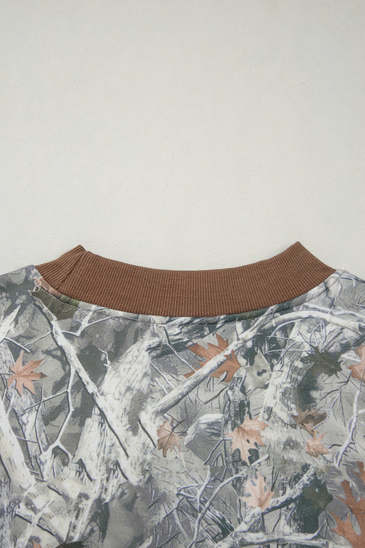 Gray Western Camo/Mallard Letter Print Baggy Pullover Sweatshirt