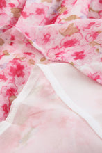 Floral Print Lace Patchwork V Neck Blouse