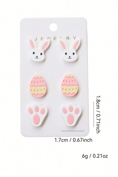 Pink Happy Easter Day Cute Earrings