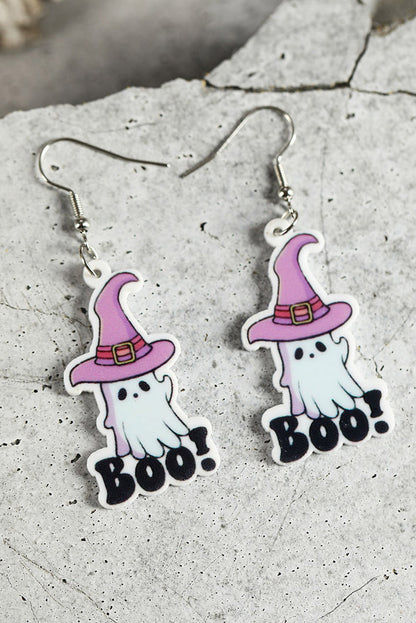 Grapefruit Orange Halloween Pattern Acrylic Drop Earrings