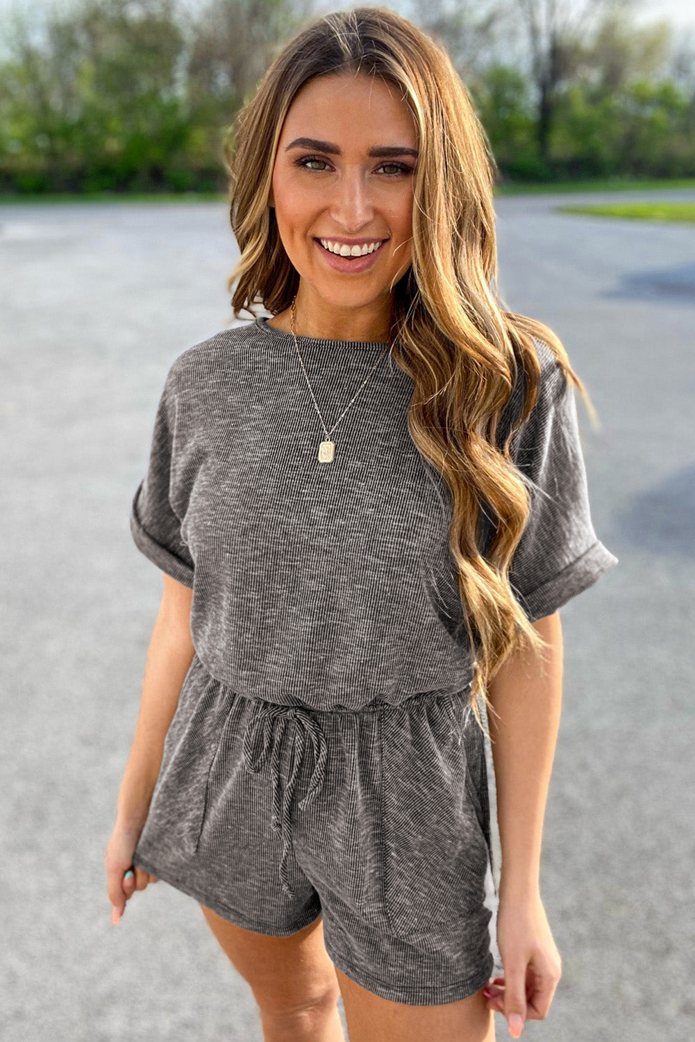 Mameluco con cintura elástica acanalada