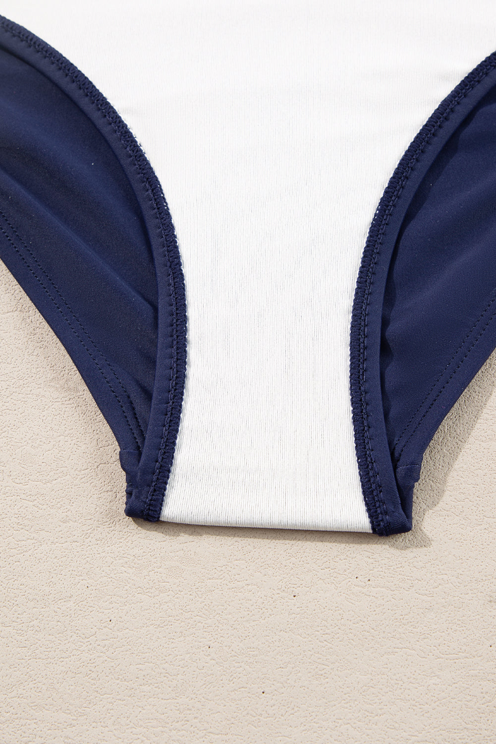 Maillot de bain tankini 2 pièces à rayures bleues avec cordon de serrage et effet gainant