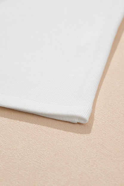 Haut à manches florales contrastées blanches Ricrac