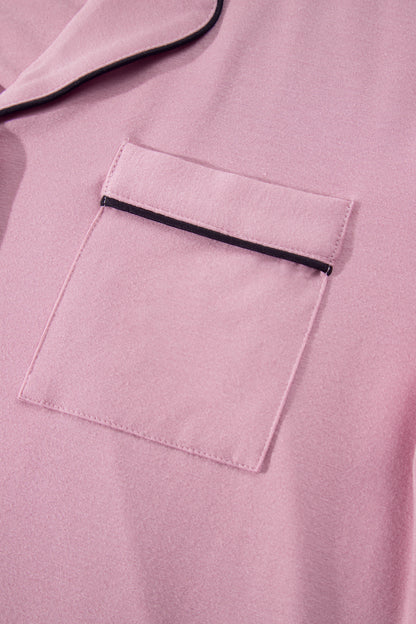 Delicacy Long Sleeve Colorblock Patchwork Two Piece Home Wear Lounge Set