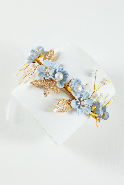 Alloy Flower Ribbon Tie Wedding Bracelet