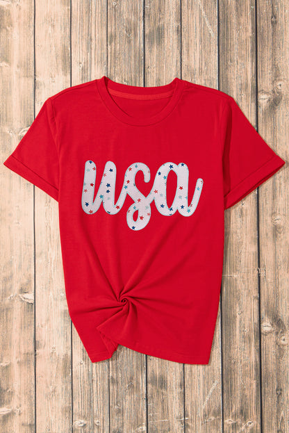 T-shirt ras du cou graphique Red Starry USA