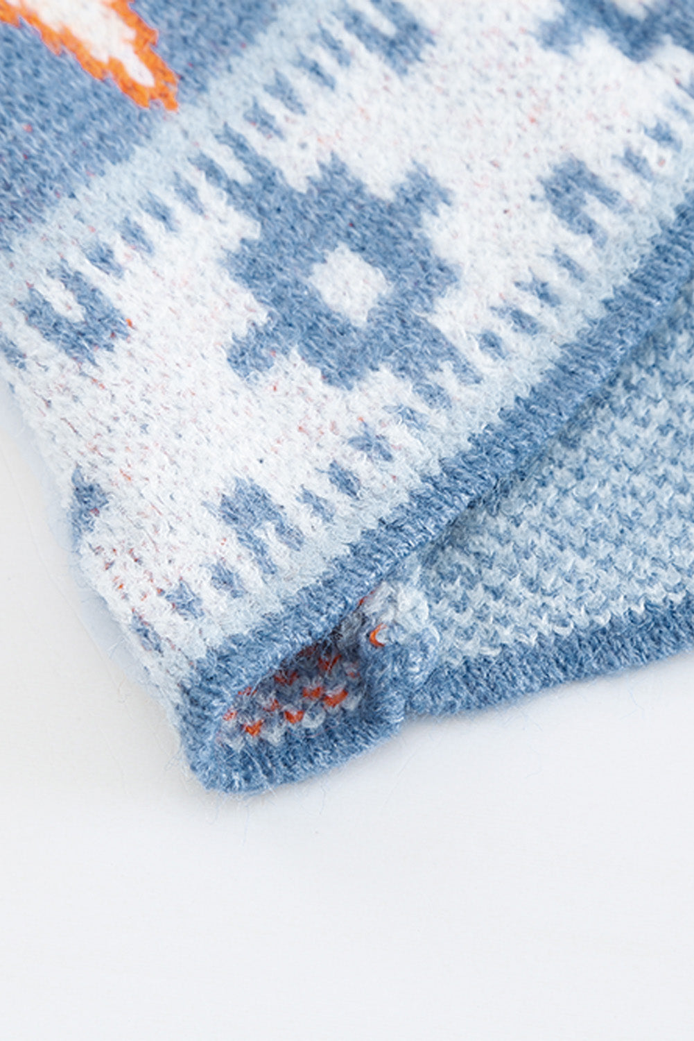 Cardigan ouvert en maille à imprimé aztèque gris 