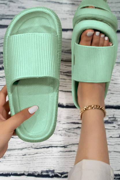 Hollow-out Thick Soled Slip On Slippers