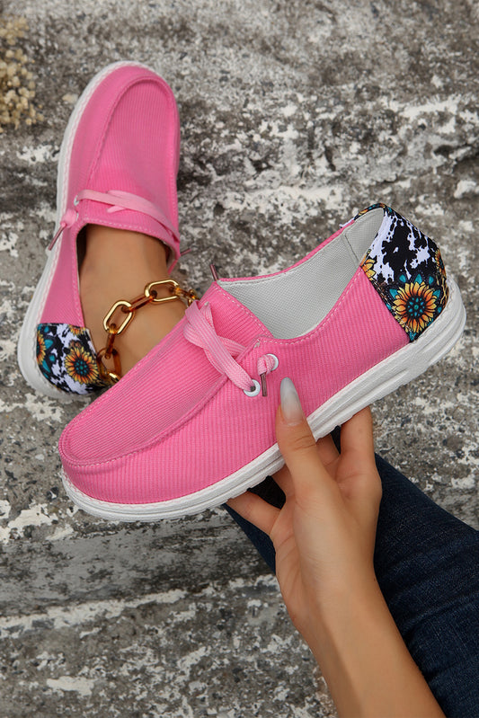 Multicolour Patched Back Heel Slip On Flat Shoes