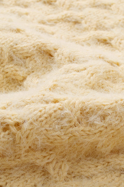 Asymmetric Cut Out Cold Shoulder Eyelash Sweater