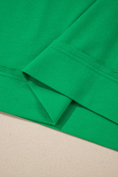 Ensemble t-shirt ras du cou et short texturés bicolores vert vif