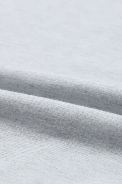 Camiseta de manga corta con cuello redondo y empalme de leopardo 