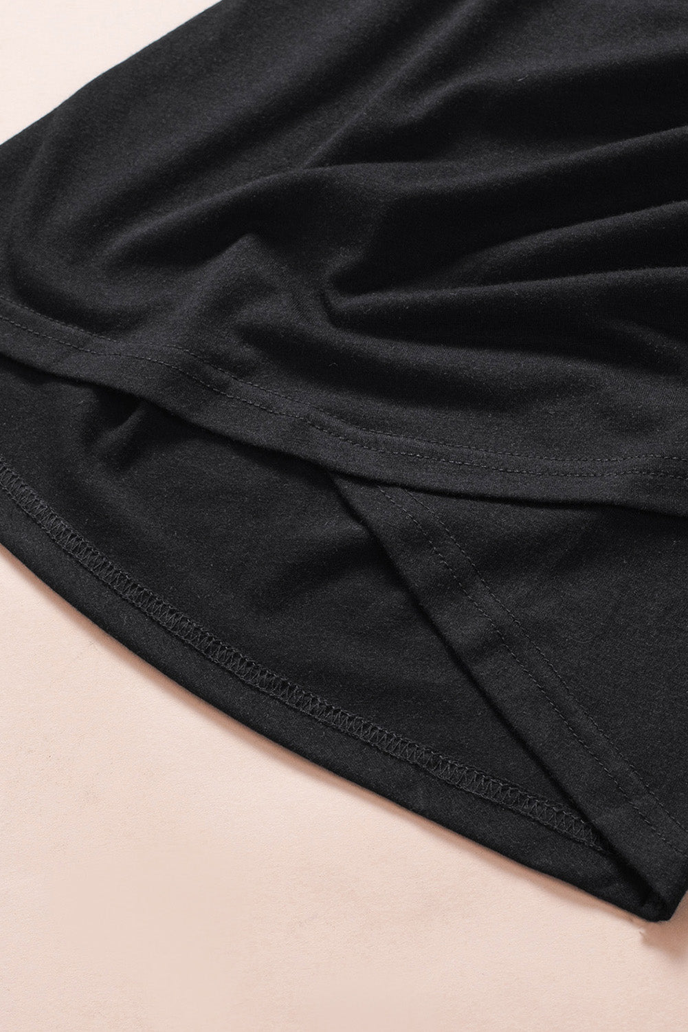 Minivestido sin mangas con cuello redondo y dobladillo arqueado fruncido