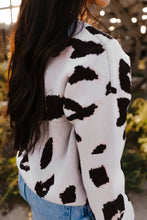 Contrast Trimmed V Neck Leopard Sweater