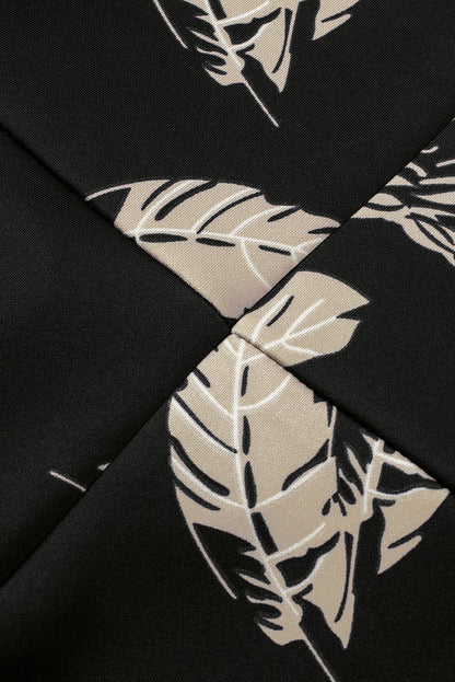 Robe mi-longue moulante fendue à épaules dénudées et imprimé floral bleu foncé