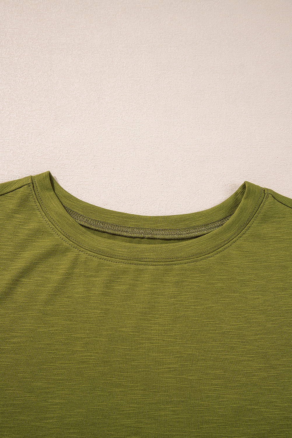 T-shirt patchwork à manches longues et imprimé floral vert fougère