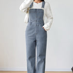 Light Blue Retro Bib Pocket Buckle Straps Casual Denim Jumpsuit