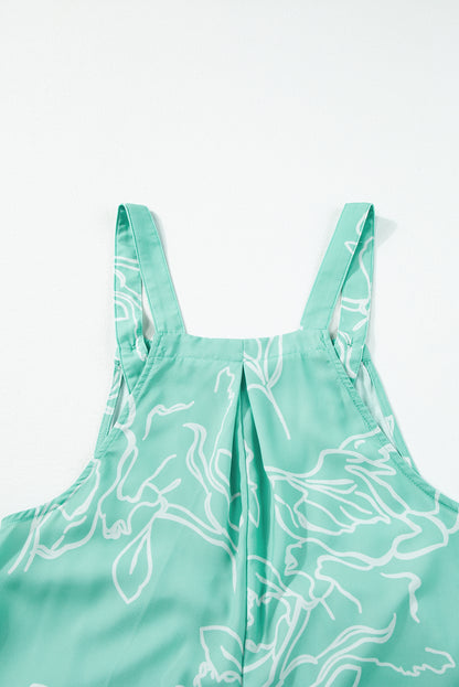 Salopette large à imprimé Moonlight Jade