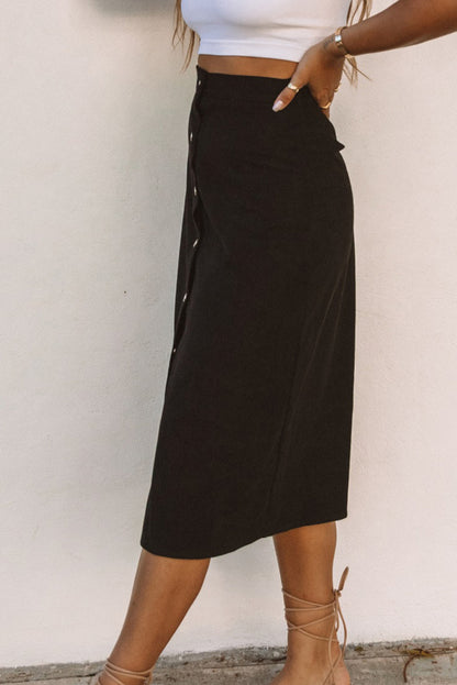 Falda de pana con botonadura sencilla