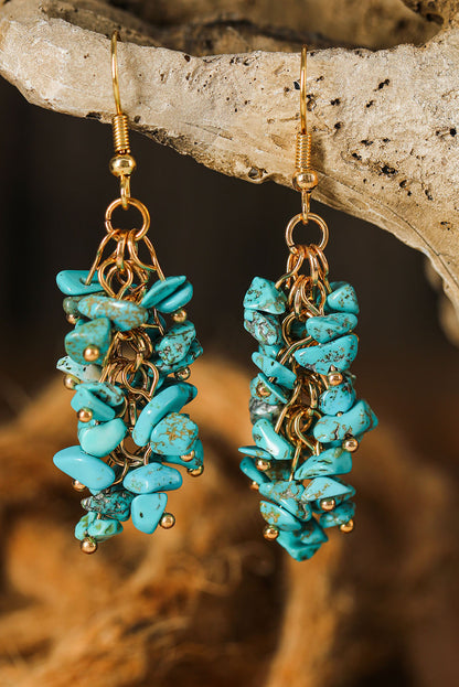 Turquoise Cluster Drop Earrings