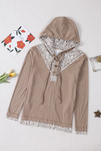 Patchwork Buttoned Long Sleeve Hoodie