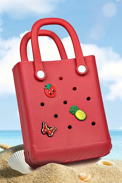 Fiery Red EVA Self-assembly Detachable Straps Hollow Tote Bag