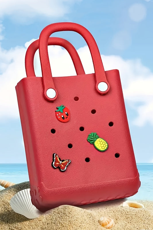 Fiery Red EVA Self-assembly Detachable Straps Hollow Tote Bag