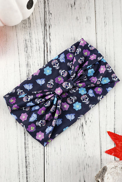 Diadema con lazo estampado con tema de Halloween naranja pomelo 