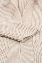Hooded Pockets Open Front Knitted Cardigan