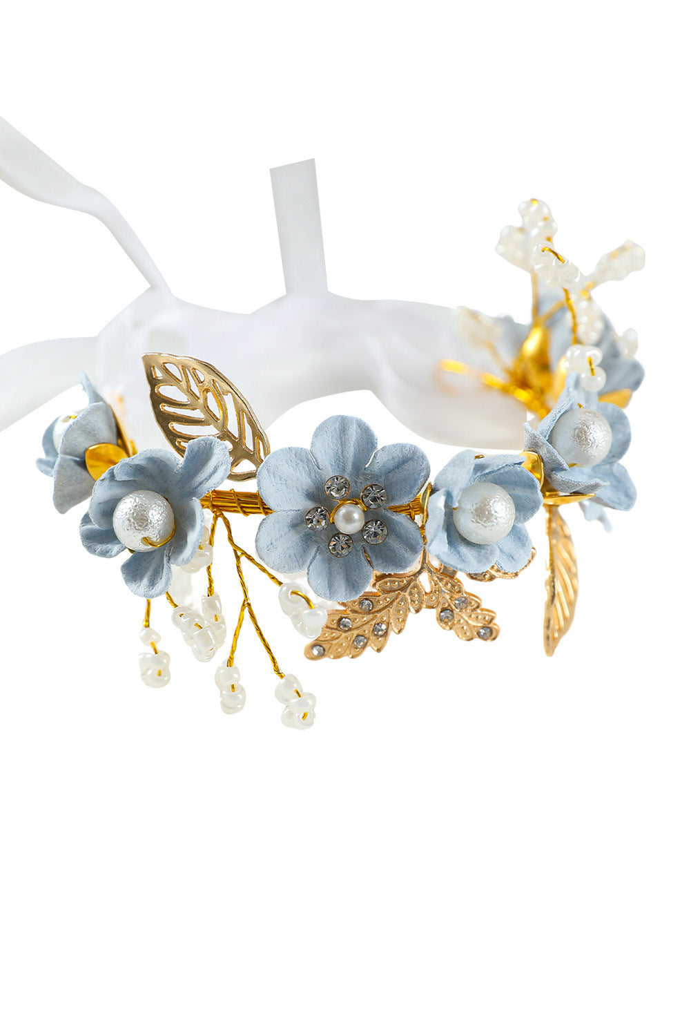 Alloy Flower Ribbon Tie Wedding Bracelet