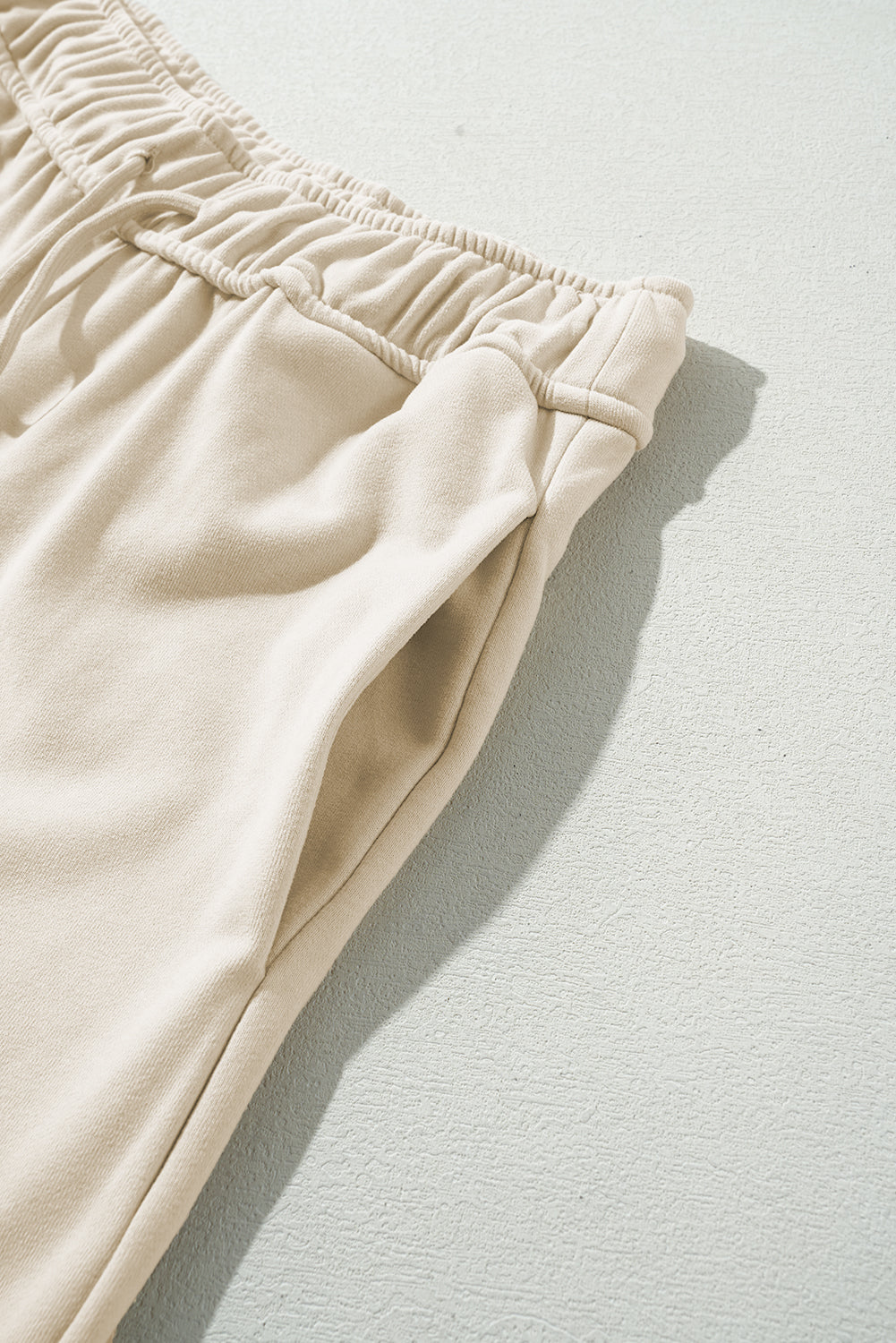 Pantalon large décontracté à cordon de serrage et boucle abricot