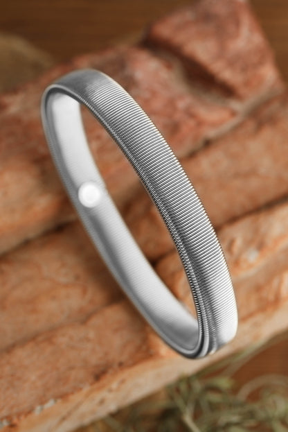 Silvery Stretchy Metal Wide Bangle