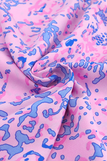 Haut à lacets et volants à imprimé léopard 