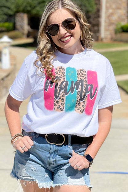 T-shirt ras du cou à imprimé graphique drapeau américain et étoiles