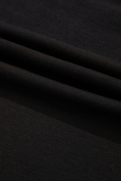 Black Checkerboard Peace Sign Printed Round Neck T Shirt