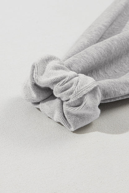 Sweat à capuche surdimensionné gris clair uni avec poche kangourou et demi-fermeture éclair