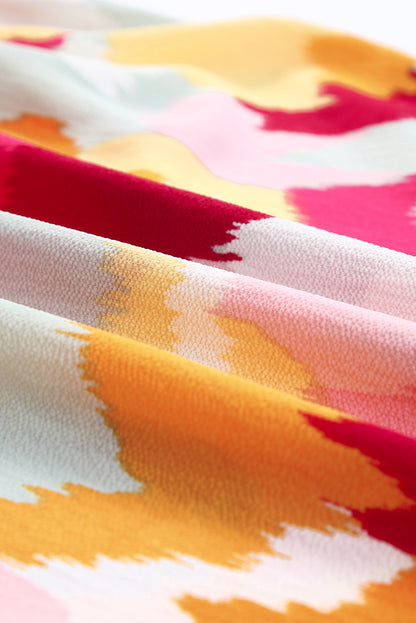 Blusa de manga larga con estampado abstracto multicolor