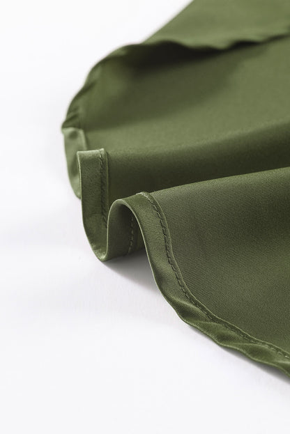 Blusa elegante de manga larga con cuello vuelto negro