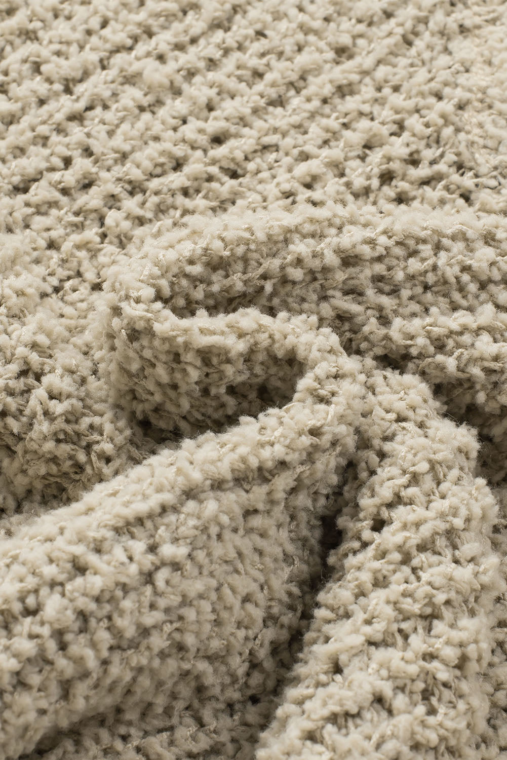 Apricot Cropped V Neck Fuzzy Sweater