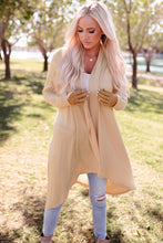 Long Sleeve Pockets High Low Open Front Cardigan