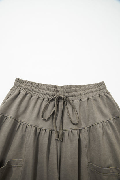 Seagrass Elastic Waist Drawstring Wide Leg Full Length Pants