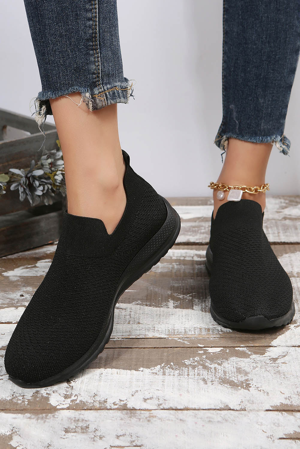 Breathable Knit Minimalist Slip-On Shoes