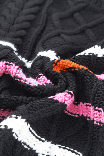 Suéter tipo jersey de punto texturizado con bloques de color a rayas 