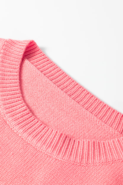 Dusty Pink Heart Bow Graphic Valentine Sweater
