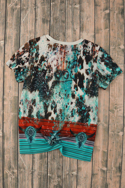 Blank Apparel - T-shirt graphique vierge à imprimé western vert délavé