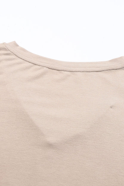 Top de manga corta con patchwork de leopardo de talla grande 