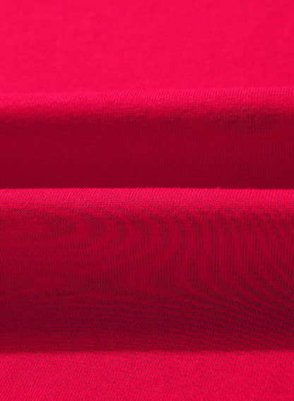 Fiery Red Striped Patchwork Sleeve Colorblock Sweatshirt