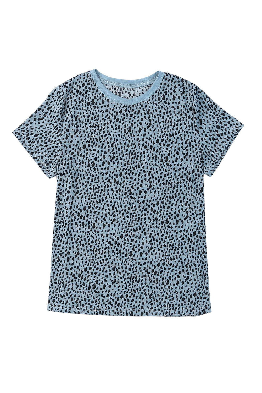 Cheetah Print O-neck Short Sleeve T Shirt